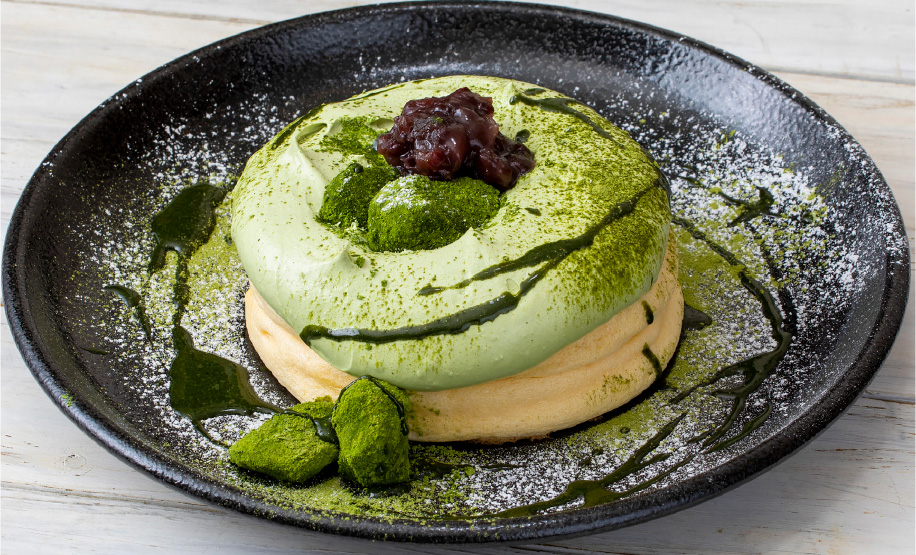 抹茶クリームのリコッタパンケーキ